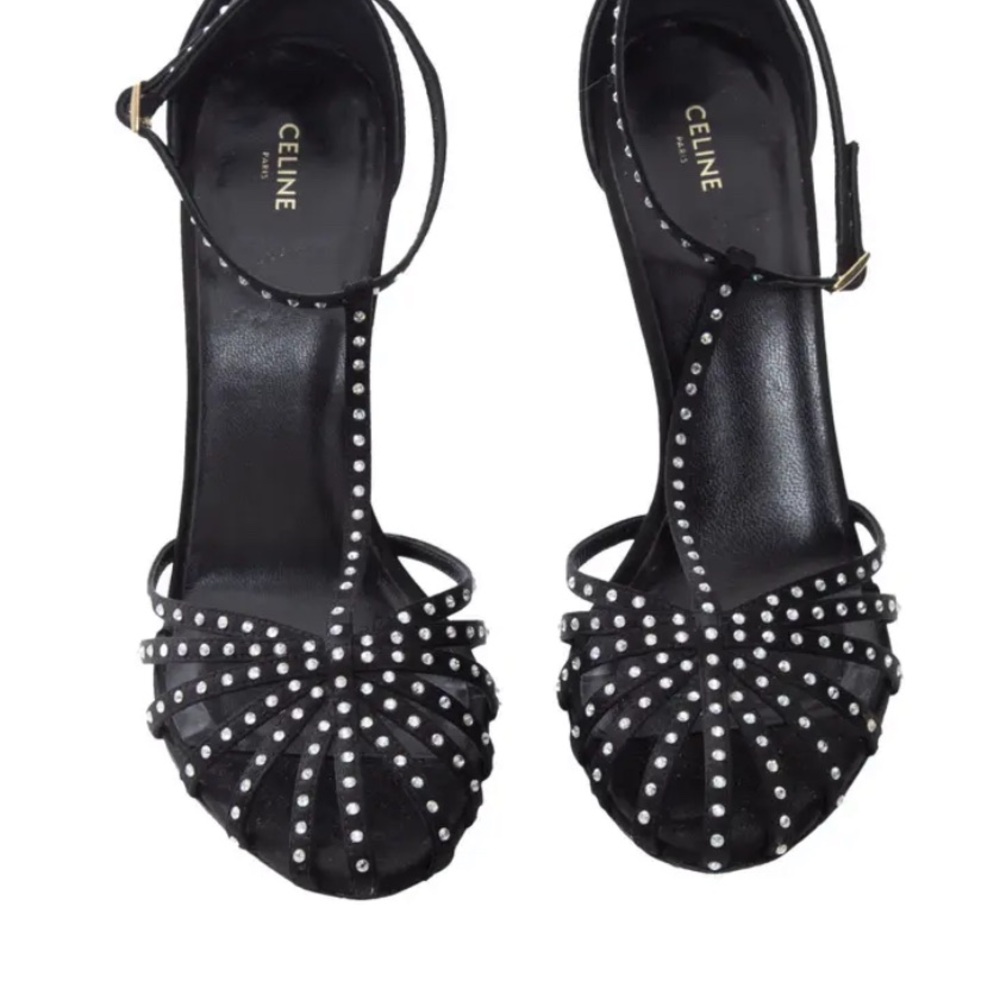 Celine Black Studded Women's Sandals